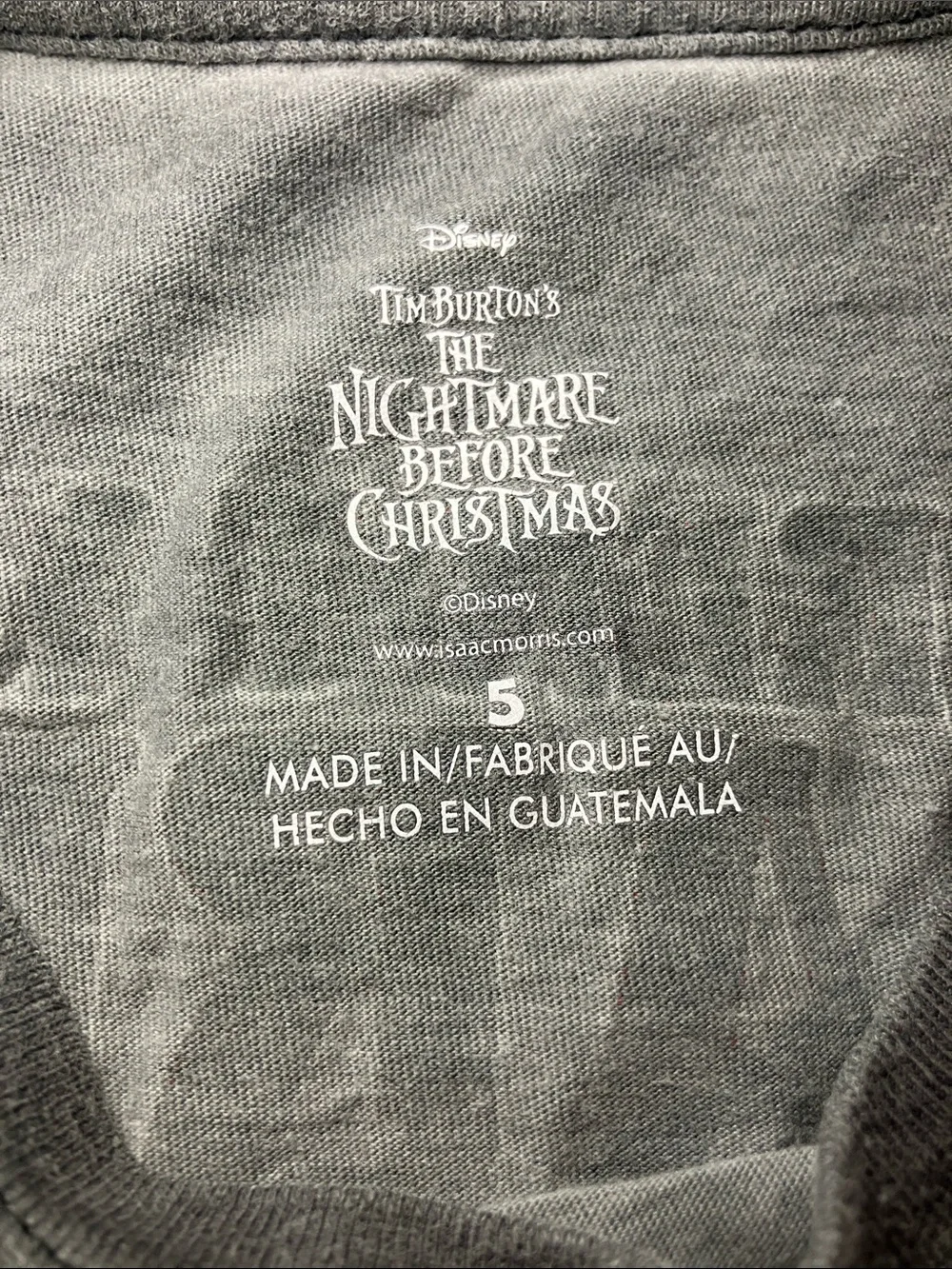 Disney “Worn” Gray Jack Skellington Long Sleeve Tee